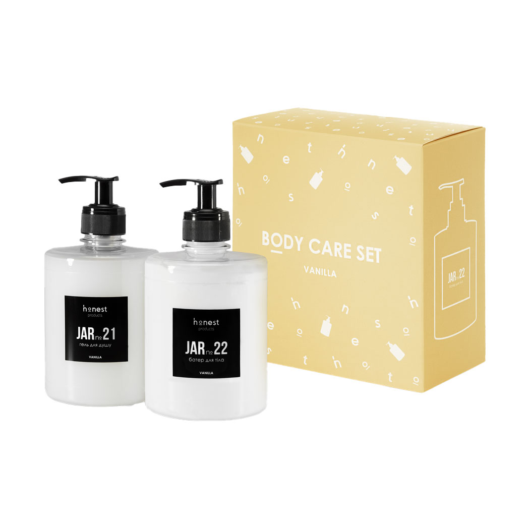 Уцінка! Подарунковий набір для догляду за тілом Honest Products Vanilla (крем-гель, 500 мл + баттер, 500 мл)